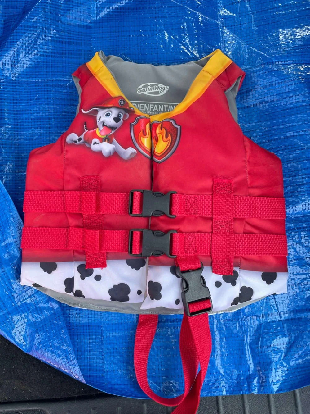 Paw Patrol Red and Yellow Kids Swim Vest with Dalmatian Accent